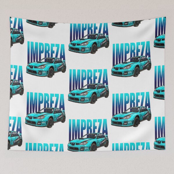 Item preview, Bright Cyan Subaru Impreza WRX STI Hawkeye Dirty Rally Vector Art designed and sold by Motorline44.