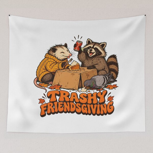 Item preview, Trashy Friendsgiving Critter Dinner Autumn Gathering designed and sold by nortowelcomics.