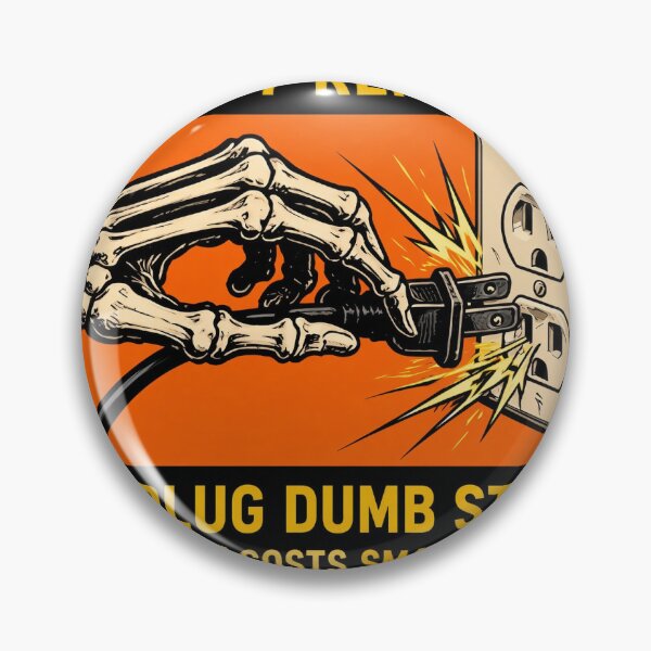 Item preview,  Unplug Dumb Stuff Skeleton Electrical Safety Humor designed and sold by BadCatSupply.