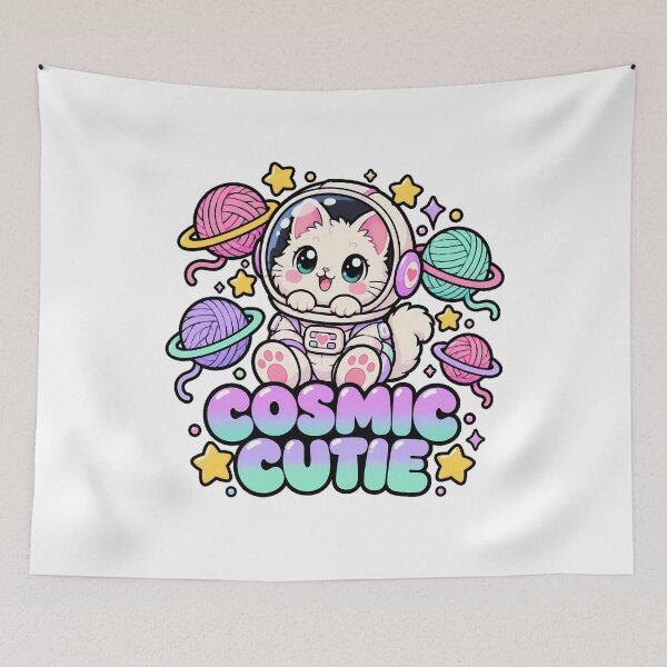 Item preview, Space Cat Astronaut Planets Stargazer designed and sold by nortowelcomics.