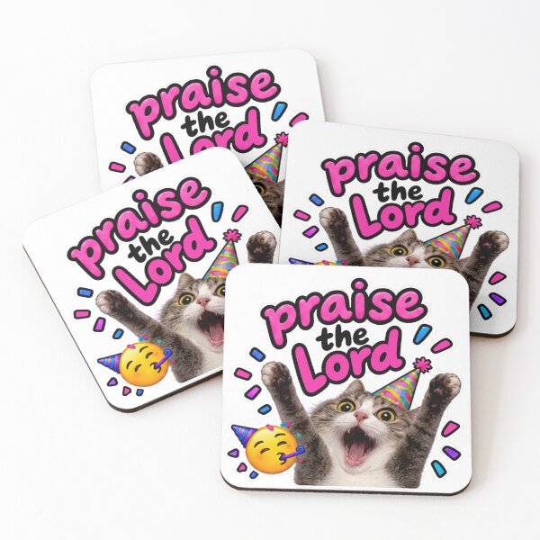 Item preview, praise the lord hallelujah kitty cat party  designed and sold by OCD_JESSICA.