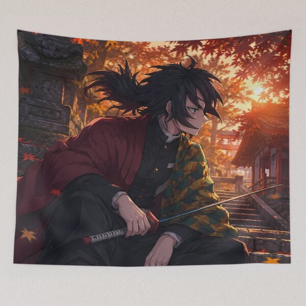 Item preview, Giyu Tomioka Demon Slayer Autumn Shrine Reflection designed and sold by SolenneAzur.