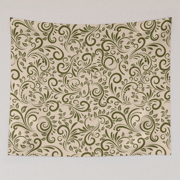 Item preview, ​Vintage Botanical Swirl Aesthetic Damask Pattern designed and sold by ​Jyoti Digital Artist.