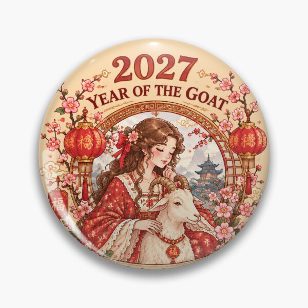Item preview, 2027 Year of the Goat Chinese New Year Floral Zodiac Art designed and sold by MAGICKEY2024.