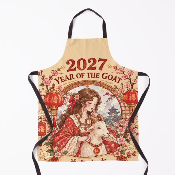 Item preview, 2027 Year of the Goat Chinese New Year Floral Zodiac Art designed and sold by MAGICKEY2024.