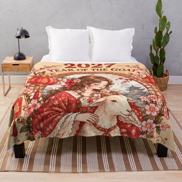 Item preview, 2027 Year of the Goat Chinese New Year Floral Zodiac Art designed and sold by MAGICKEY2024.