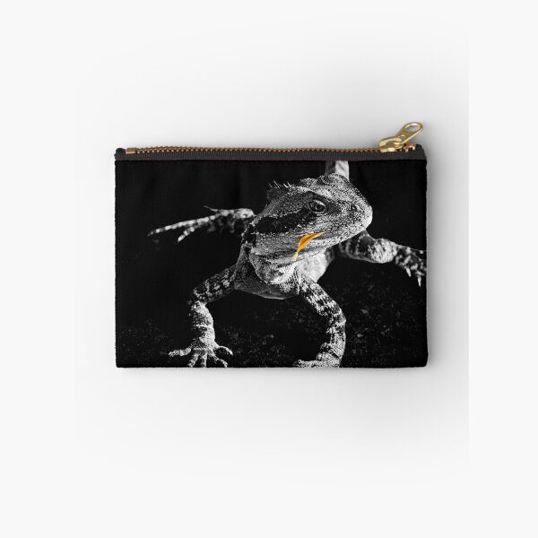 Item preview, Lizard in black and white, with orange flower petal designed and sold by Brian Scantlebury.
