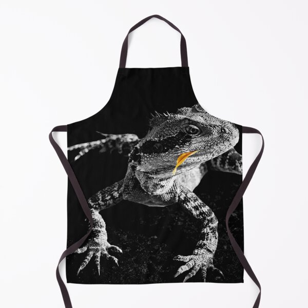 Item preview, Lizard in black and white, with orange flower petal designed and sold by Brian Scantlebury.