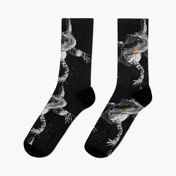 Item preview, Lizard in black and white, with orange flower petal designed and sold by Brian Scantlebury.