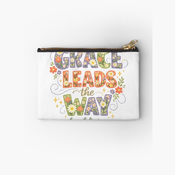 Item preview, Grace Leads the Way Keep Believing Floral Inspirational Quote Art Design designed and sold by inkoutninja.
