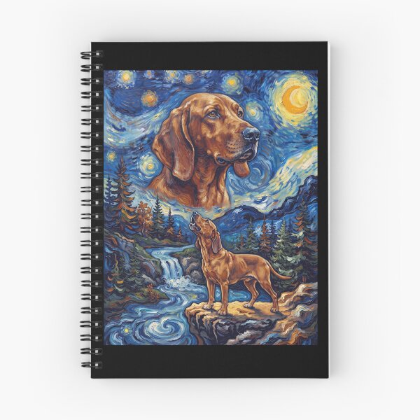 Item preview, Redbone Coonhound Howling Moon Starry Night Van Gogh Art Animal Lover designed and sold by dian-rody-crest.