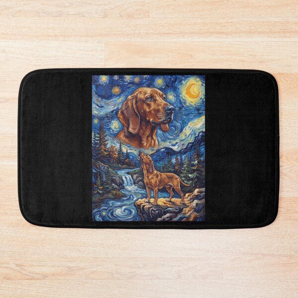 Item preview, Redbone Coonhound Howling Moon Starry Night Van Gogh Art Animal Lover designed and sold by dian-rody-crest.