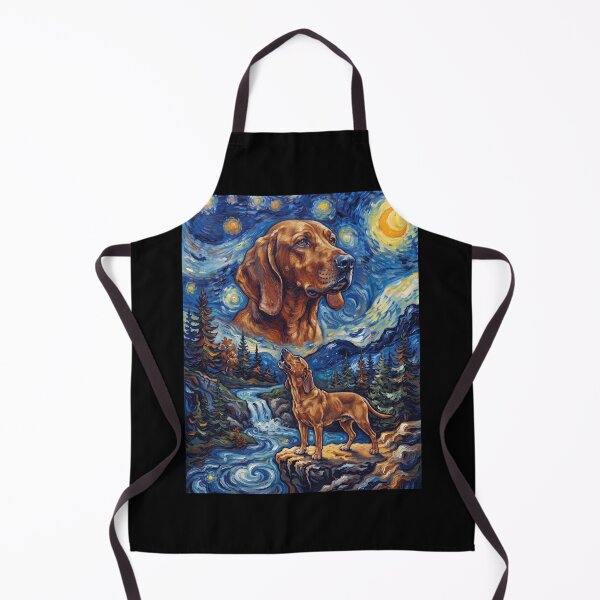 Item preview, Redbone Coonhound Howling Moon Starry Night Van Gogh Art Animal Lover designed and sold by dian-rody-crest.