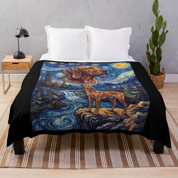Item preview, Redbone Coonhound Howling Moon Starry Night Van Gogh Art Animal Lover designed and sold by dian-rody-crest.