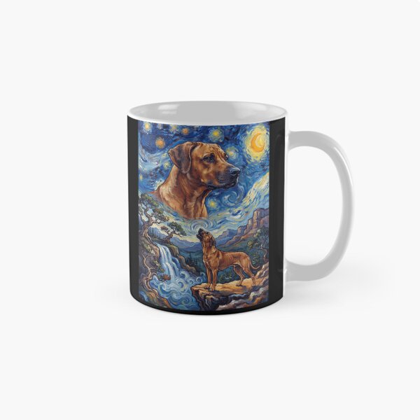 Item preview, Rhodesian Ridgeback Howling Moon Starry Night Van Gogh Art Dog Lover designed and sold by dian-rody-crest.