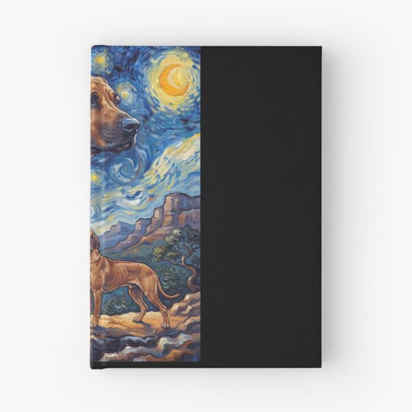 Item preview, Rhodesian Ridgeback Howling Moon Starry Night Van Gogh Art Dog Lover designed and sold by dian-rody-crest.