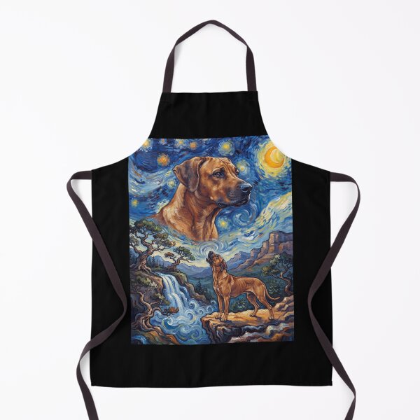 Item preview, Rhodesian Ridgeback Howling Moon Starry Night Van Gogh Art Dog Lover designed and sold by dian-rody-crest.