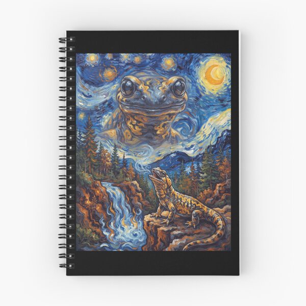 Item preview, Salamander Howling Moon Starry Night Van Gogh Art Animal Lover designed and sold by dian-rody-crest.