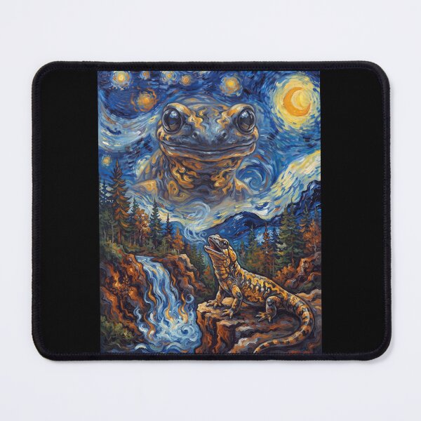 Item preview, Salamander Howling Moon Starry Night Van Gogh Art Animal Lover designed and sold by dian-rody-crest.