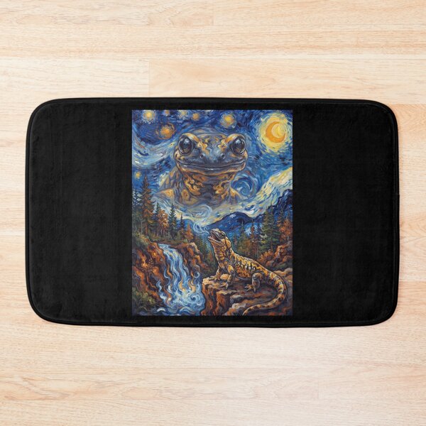 Item preview, Salamander Howling Moon Starry Night Van Gogh Art Animal Lover designed and sold by dian-rody-crest.