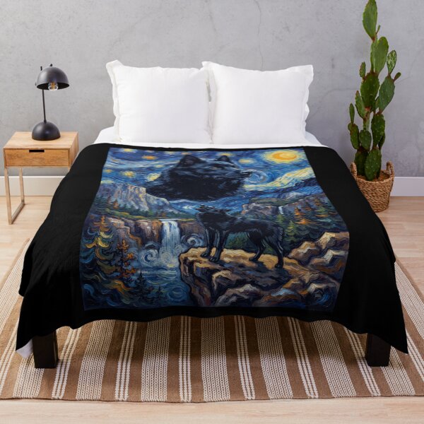 Item preview, Schipperke Howling Moon Starry Night Van Gogh Art Animal Lover designed and sold by dian-rody-crest.