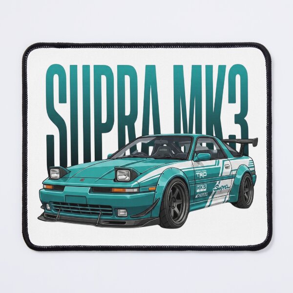 Item preview, Teal Toyota Supra MK3 A70 Pop-Up Headlights Widebody JDM Vector Art designed and sold by Motorline44.