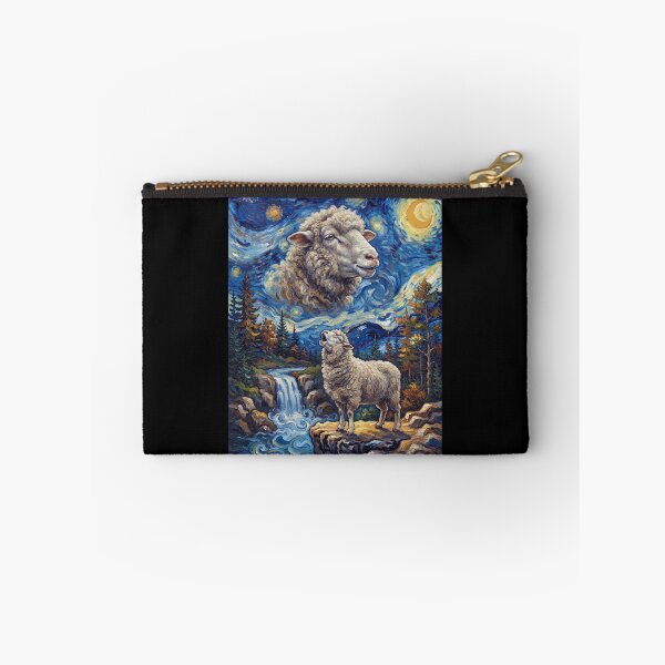 Item preview, Sheep Howling Moon Starry Night Van Gogh Art Animal Lover designed and sold by dian-rody-crest.