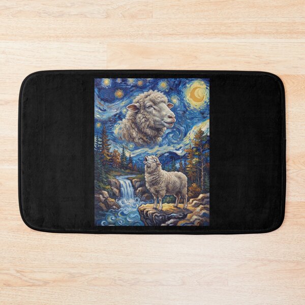 Item preview, Sheep Howling Moon Starry Night Van Gogh Art Animal Lover designed and sold by dian-rody-crest.