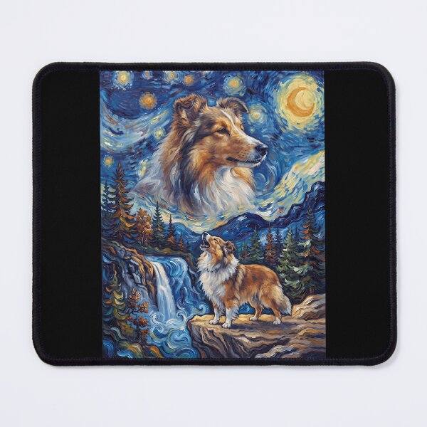 Item preview, Shetland Sheepdog Howling Moon Starry Night Van Gogh Art Dog Lover designed and sold by dian-rody-crest.