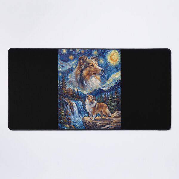 Item preview, Shetland Sheepdog Howling Moon Starry Night Van Gogh Art Dog Lover designed and sold by dian-rody-crest.