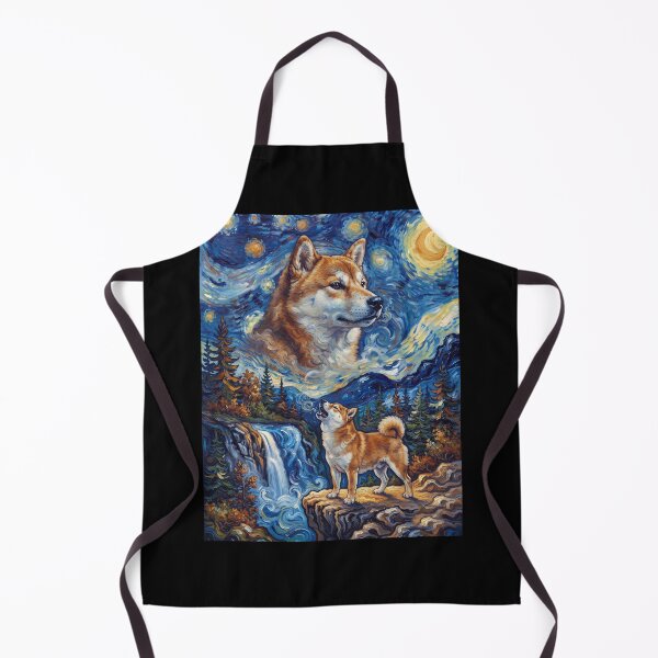 Item preview, Shiba Inu Howling Moon Starry Night Van Gogh Art Animal Lover designed and sold by dian-rody-crest.