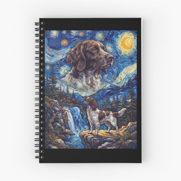 Item preview, Small Munsterlander Pointer Howling Moon Starry Night Van Gogh Art Animal Lover designed and sold by dian-rody-crest.