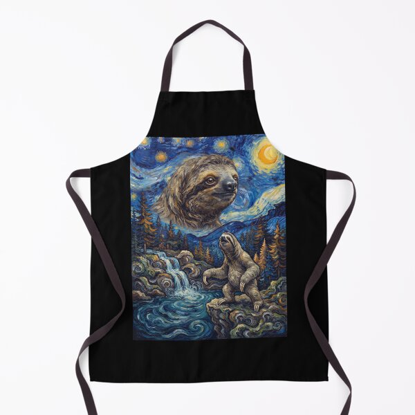 Item preview, Sloth Howling Moon Starry Night Van Gogh Art Animal Lover designed and sold by dian-rody-crest.