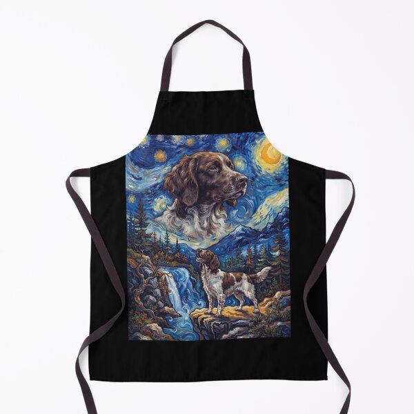 Item preview, Small Munsterlander Pointer Howling Moon Starry Night Van Gogh Art Animal Lover designed and sold by dian-rody-crest.