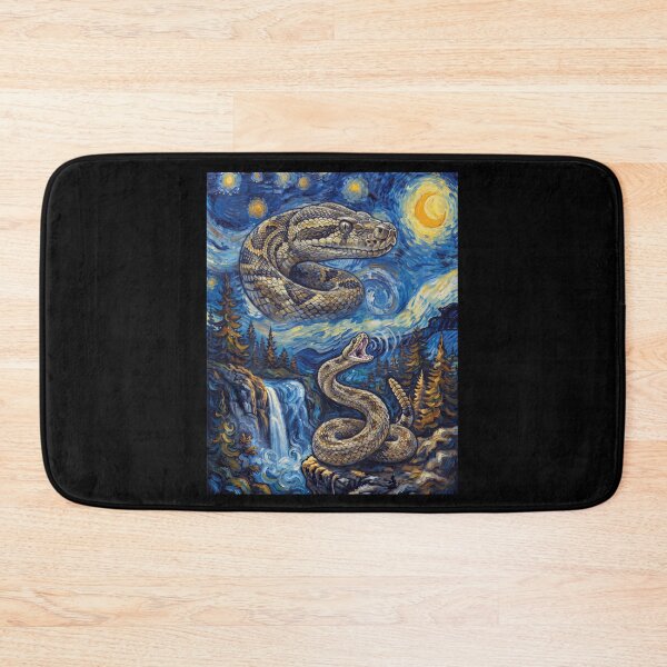 Artikelvorschau, Schlangenheulen Mond Sternennacht Van Gogh Kunst Tierliebhaber entworfen und verkauft von dian-rody-crest.