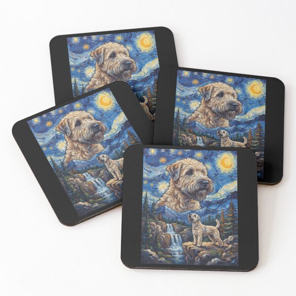 Item preview, Soft Coated Wheaten Terrier Howling Moon Starry Night Van Gogh Art Animal Lover designed and sold by dian-rody-crest.