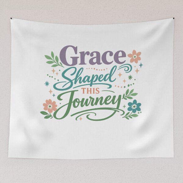 Item preview, Grace Shaped This Journey Floral Inspirational Faith Quote Art Design designed and sold by inkoutninja.