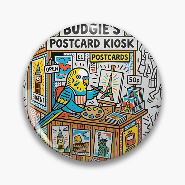 Item preview, Budgerigar Postcard Illustrator designed and sold by PictoVibe.