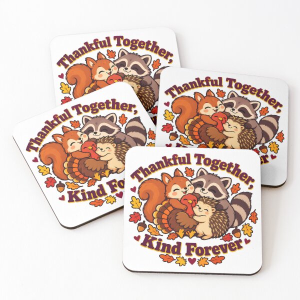 Item preview, Thankful Friends Woodland Group Hug Thanksgiving designed and sold by nortowelcomics.