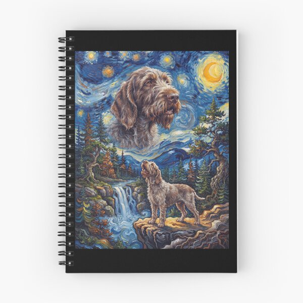 Item preview, Spinone Italiano Howling Moon Starry Night Van Gogh Art Animal Lover designed and sold by dian-rody-crest.