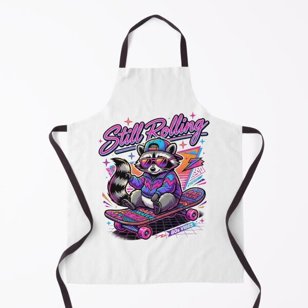 Item preview, Still Rolling Retro 80s Raccoon Skateboard designed and sold by Sanan Israyilli.