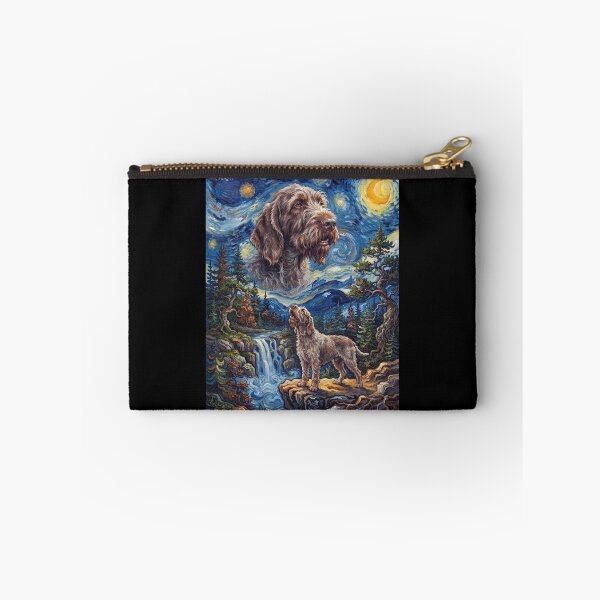 Item preview, Spinone Italiano Howling Moon Starry Night Van Gogh Art Animal Lover designed and sold by dian-rody-crest.