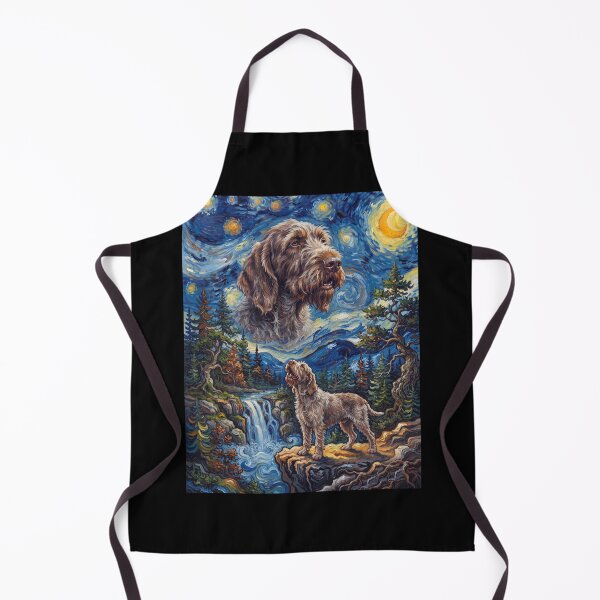 Item preview, Spinone Italiano Howling Moon Starry Night Van Gogh Art Animal Lover designed and sold by dian-rody-crest.