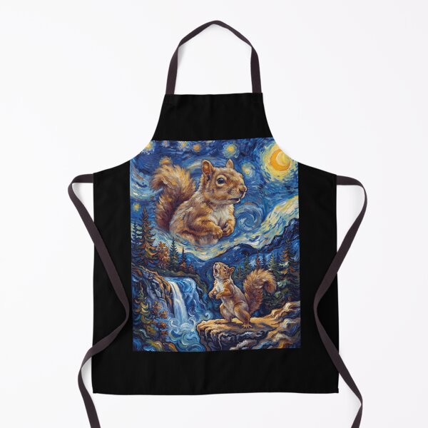 Item preview, Squirrel Howling Moon Starry Night Van Gogh Art Animal Lover designed and sold by dian-rody-crest.