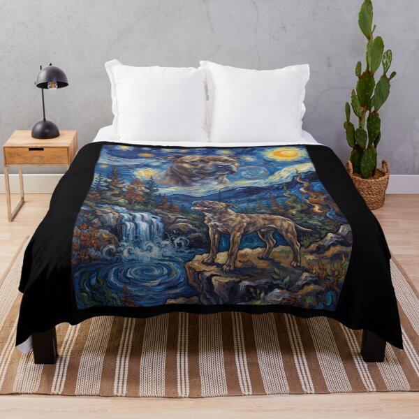 Item preview, Staffordshire Bull Terrier Howling Moon Starry Night Van Gogh Art Animal Lover designed and sold by dian-rody-crest.
