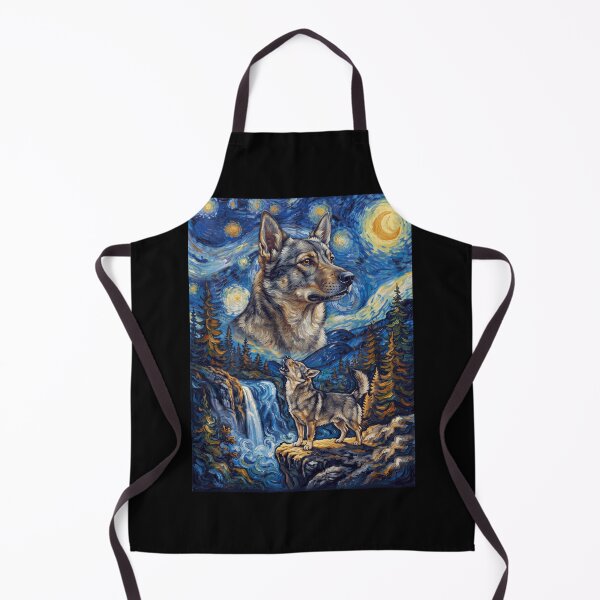 Item preview, Swedish Vallhund Howling Moon Starry Night Van Gogh Art Animal Lover designed and sold by dian-rody-crest.