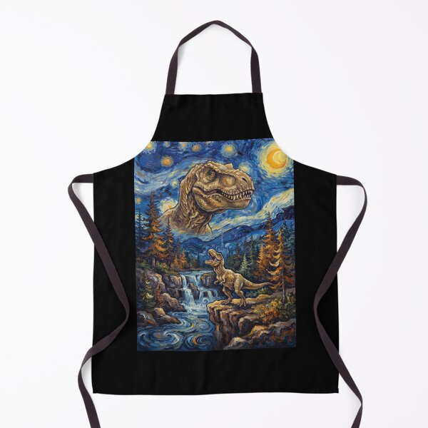 Item preview, T Rex Dinosaur Howling Moon Starry Night Van Gogh Art Animal Lover designed and sold by dian-rody-crest.
