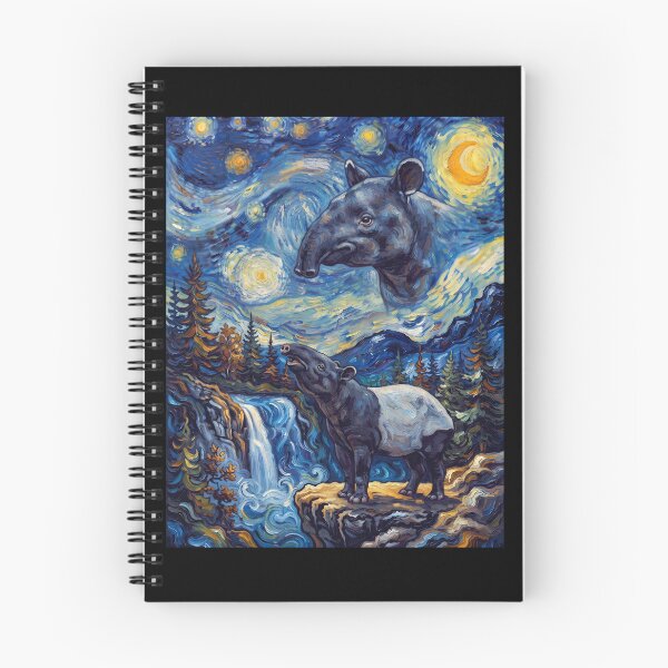 Item preview, Tapir Howling Moon Starry Night Van Gogh Art Animal Lover designed and sold by dian-rody-crest.