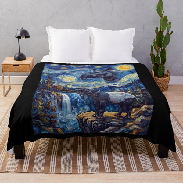 Item preview, Tapir Howling Moon Starry Night Van Gogh Art Animal Lover designed and sold by dian-rody-crest.