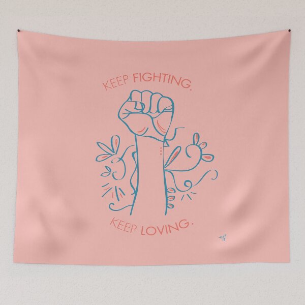 Item preview, Keep Fighting Keep Loving Art Print designed and sold by emilyvpcreates.